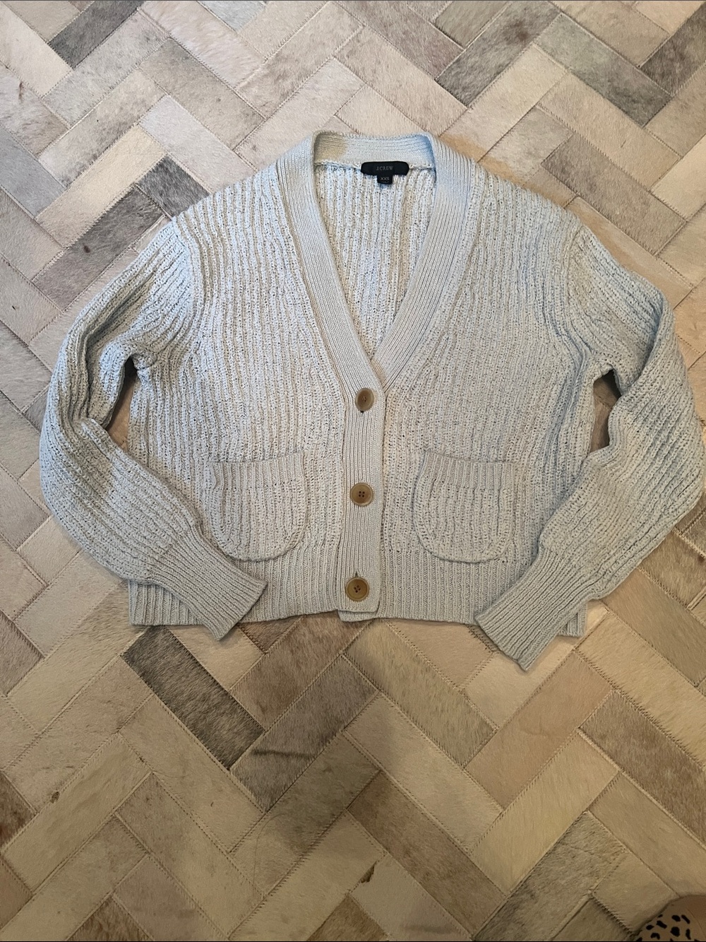 J. Crew Blue Cropped Cardigan Size XXS